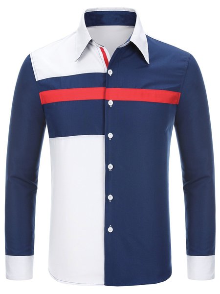 

Business Casual Shirt Collar Shirts, Blue, Men's Floral shirt