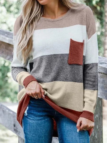 

Long Sleeve Casual Sweater, As picture, Sweaters & Cardigans