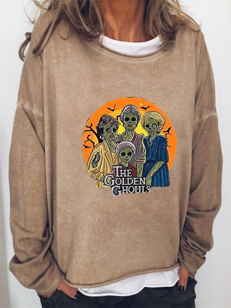 

Women's Shirts Halloween Funny Sweatshirt, Light brown, Hoodies&Sweatshirts