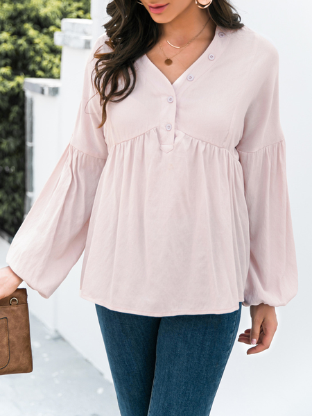 

Holiday Long Sleeve V Neck Shirts & Tops, Apricot, Long sleeve tops