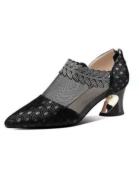 

Strass Maglia Nobile Acqua Tazza Con a punta Scarpe, Nero, Boots