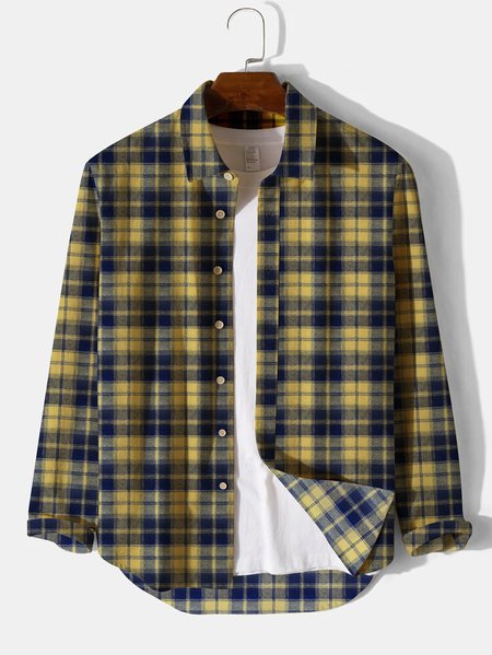 

Cotton Plaid Shirts & Tops, As picture, Men's shirts