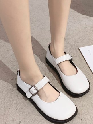 

Vintage Mary Jane All Season Pu Flats, White, Flats