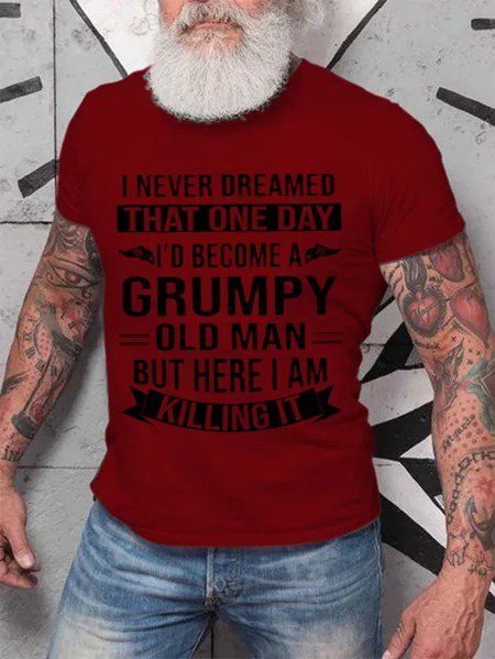 

Grumpy Old Man , Love Father Men's Tshirt, Brick red, T-shirts