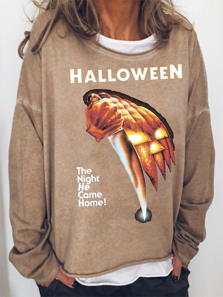 

Halloween 1978 Classic Horror Movie Sweatshirt, Khaki, Hoodies&Sweatshirts