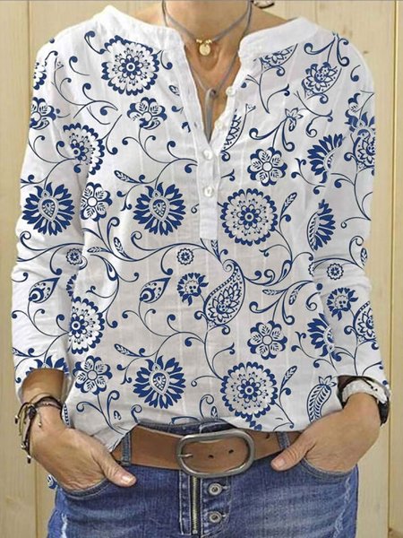 

Casual Stand Collar Shirts & Tops, As picture, Blouses & Shirts