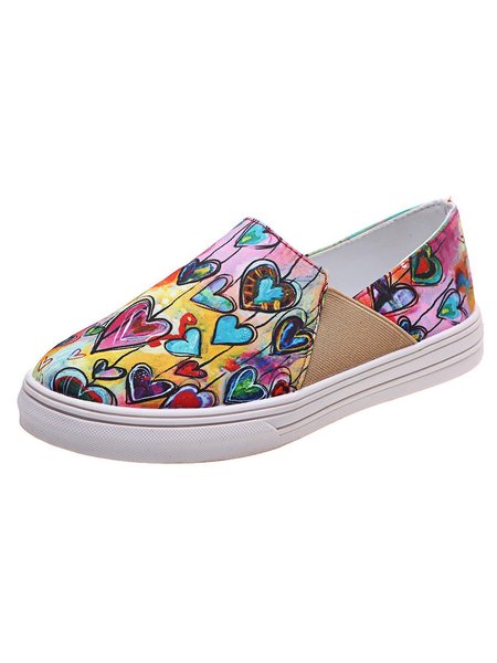 

A forma di cuore Astratto Graffiti Casuale Scarpe Piatte Tela Scarpe, Come immagine, Athletic & Casual Shoes
