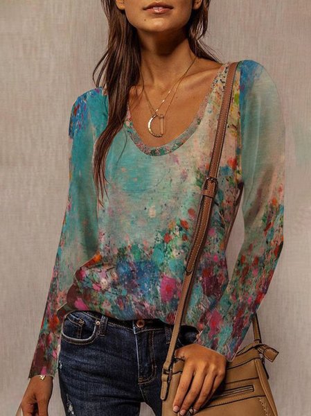 

Vintage Crew Neck Shirts & Tops, As picture, Tees & T-shirts