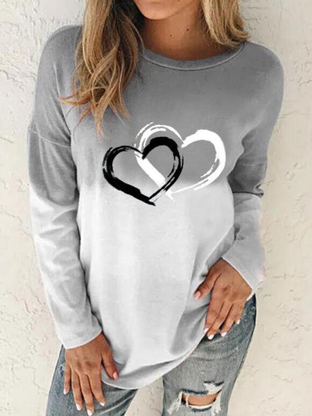 

Cotton-Blend Long Sleeve Shirts & Tops, Gray, Tees & T-shirts