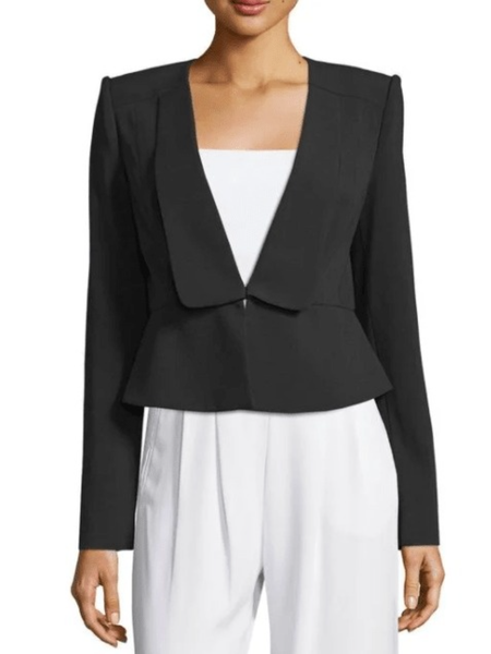 

Fall A-line Long Sleeve Simple Lapel Simple Lapel Blazer, Black, Blazers