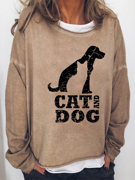 

Cats & Dogs Women's Long Sleeve Sweatshirt, Light brown, Hoodies&Sweatshirts