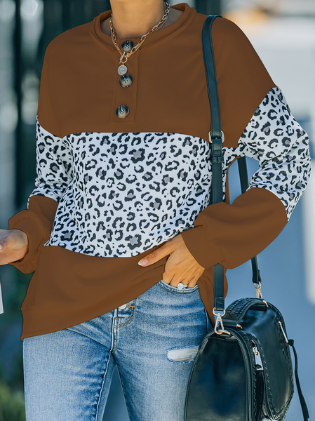 

Leopard Simple Cotton Crew Neck Sweatshirt, Coffee, Hoodies & Sweatshirts