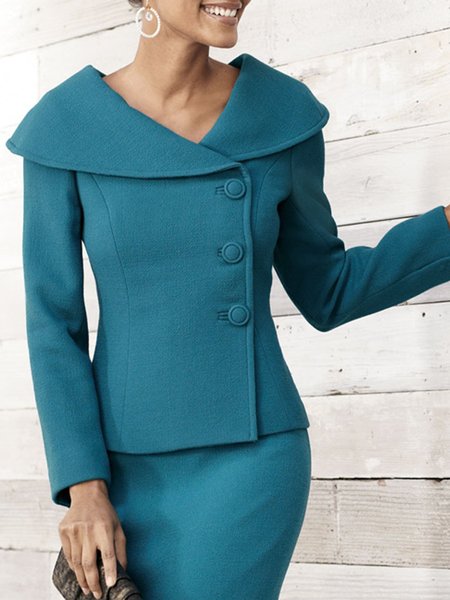 

Long Sleeve Elegant V Neck Outerwear, As picture, Coats