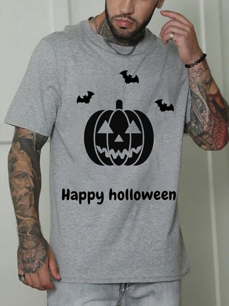 

Happy Holloween Men's Tshirt, Gray, T-shirts