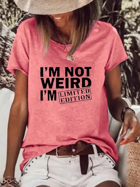 

I Am Not Weird Women's Crew Neck Shirt & Top, Red, T-shirts