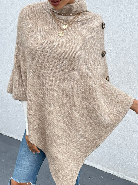 

Casual Irregular Craftsmanship Plain 3/4 Sleeve Sweater, Apricot, Sweaters