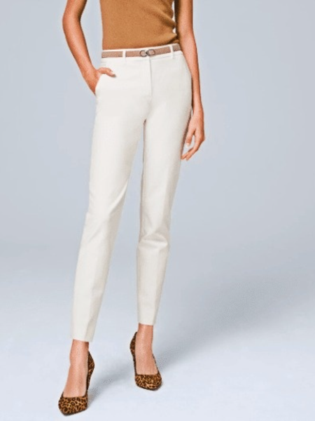 

Work Spring Fall A-line Elegant Formal Pants, White, Skinny Leg Pants