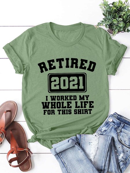 

Retired 2021 Cotton-Blend Letter Tshirts, Army green, T-shirts