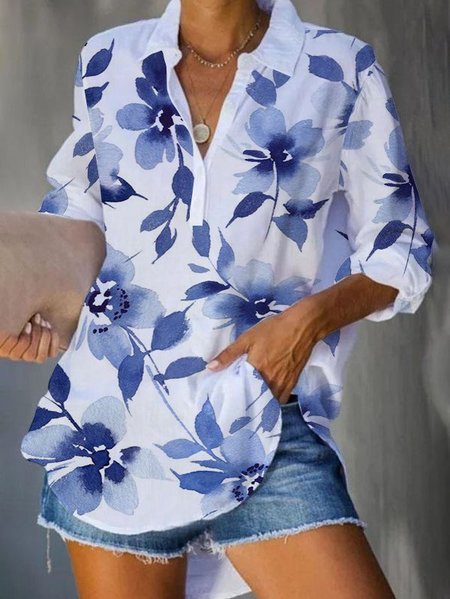 

Long Sleeve Casual Shift Shirts & Tops, As picture, Shirts & Blouses