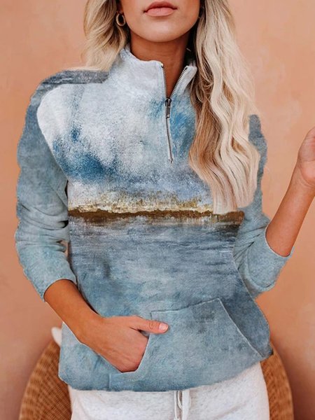 

Casual Scenery Long Sleeve Sweatshirt, As picture, Sweatshirts & Hoodies