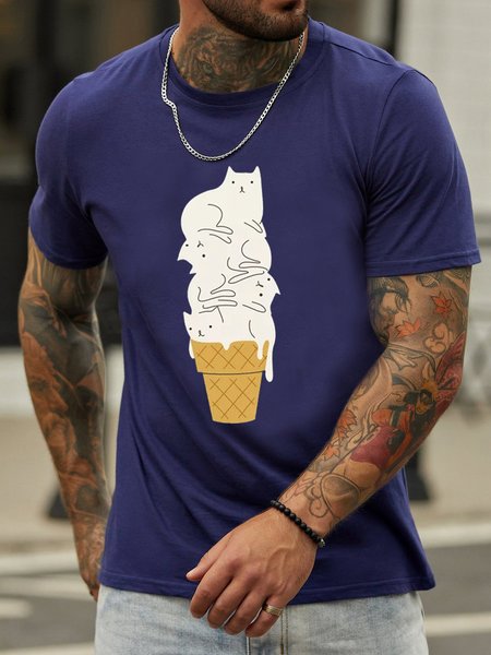 

Cats Ice Cream Men’s T-shirt, Purplish blue, T-shirts