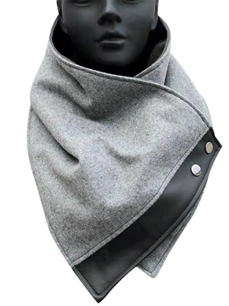 

Simple Woolen Buttoned Warm Scarf, As picture, Scarf