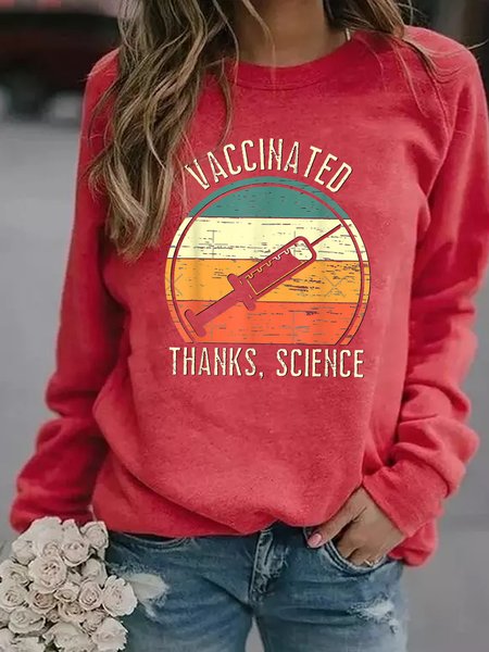 

Vaccinated Women‘s Shift Cotton-Blend Sweatshirt, Red, Hoodies&Sweatshirts