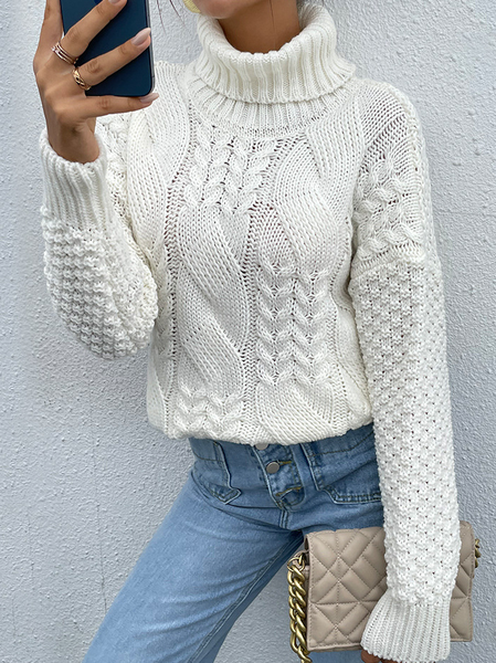 

Jacquard Long Sleeve Sweater, White, Sweaters & Cardigans