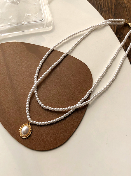 

Alloy Vintage Necklace, Pearl white, Necklaces