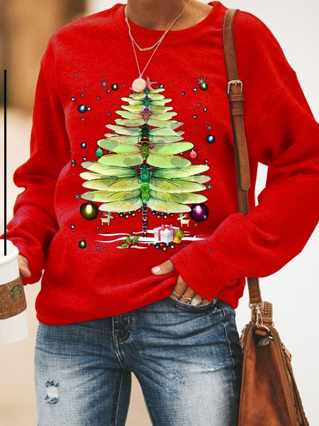 

Long Sleeve Cotton-Blend Sweatshirt, Red, Hoodies&Sweatshirts
