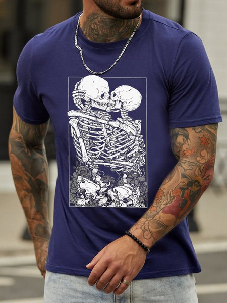

The Lovers Casual Cotton Shirts & Tops, Purplish blue, T-shirts