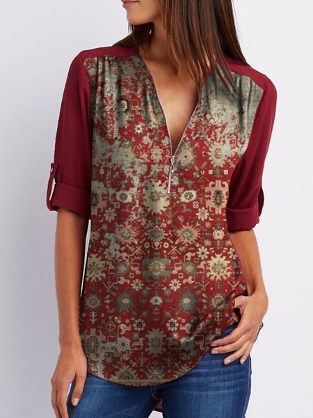 

Vintage Half Sleeve Shirts & Tops, Wine red, Hoodies&Sweatshirts