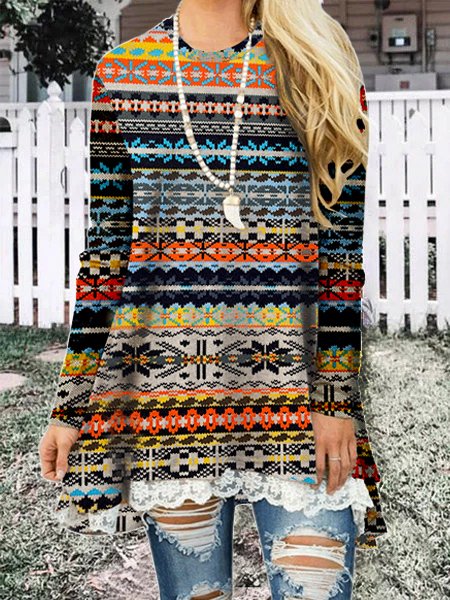 

Holiday A-Line Long Sleeve Shirts & Tops, As picture, T-Shirts