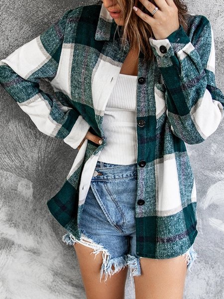 

Printed Casual Long Sleeve Blouse, Green, Shirts & Blouses