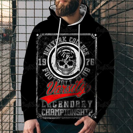 

Loose hooded hoodie 3D digital print with hoodie, Color5, Hoodies