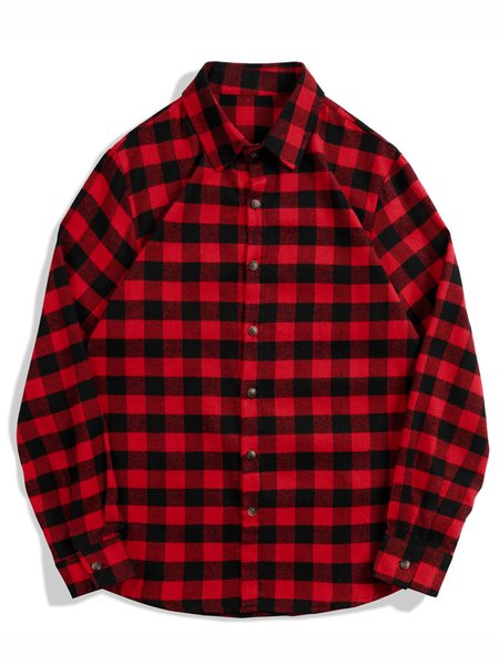 

Casual Plaid Shirts & Tops, Red, Men's shirts