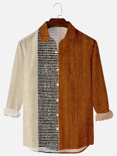 

Shirt Collar Basic Shirts & Tops, Khaki, Men's shirts