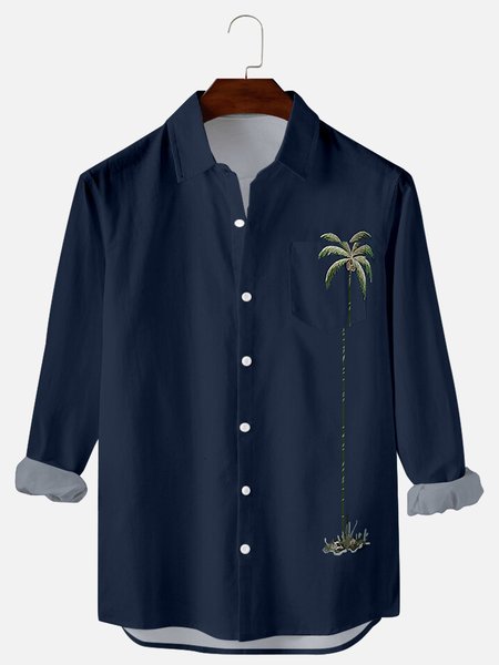 

Classic Plants Printed Shirts & Tops, Navy blue, Men's shirts