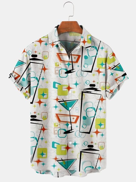 

Geometric Casual Shirts & Tops, Yellow, Men's Floral shirt