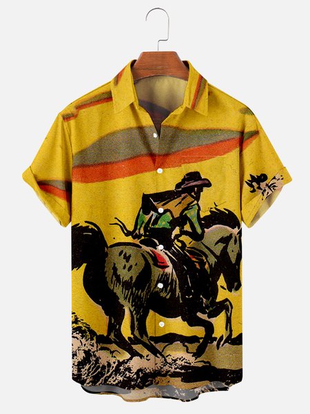 

Vintage Tribal Shirts & Tops, Yellow, Men's Floral shirt