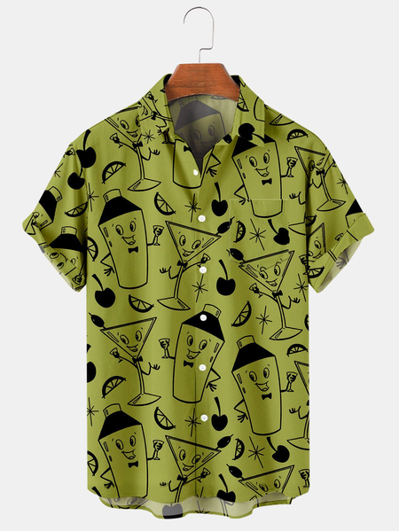 

Geometric Casual Shirts & Tops, Yellow, Men's Floral shirt