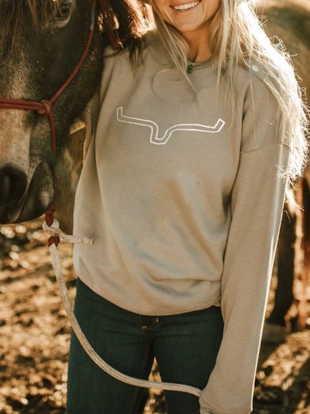 

Long Sleeve Casual Sweatshirt, Gray, Hoodies&Sweatshirts
