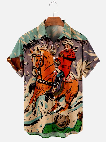 

Vintage Shirt Collar Shirts & Tops, Yellow, Men's Floral shirt