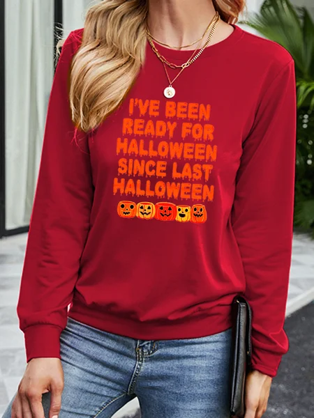 

I’ve Been Ready For Halloween Since Last Halloween Pumpkins Sweatshirt, Red, Hoodies&Sweatshirts