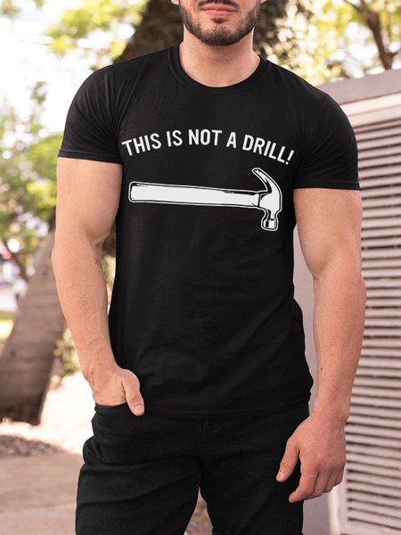 

This Is Not Drill Graphic Cotton Men's Tshirt, Black, T-shirts