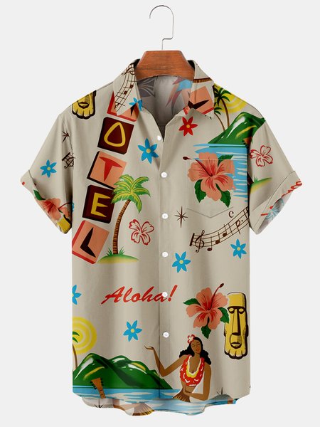 

Festival Casual Shirts & Tops, Yellow, Men's Floral shirt