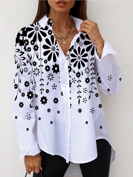 

Casual Long Sleeve Blouse, White, Shirts & Blouses