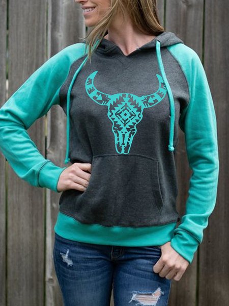 

Western Casual Long Sleeve Sweatshirt, Gray, Hoodies&Sweatshirts