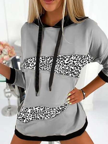 

Leopard Long Sleeve Sweatshirts, Gray, Hoodies & Sweatshirts