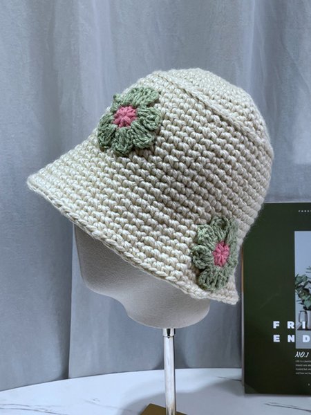 

Handmade Crocheted Woolen Fisherman Hat, Beige, Hats
